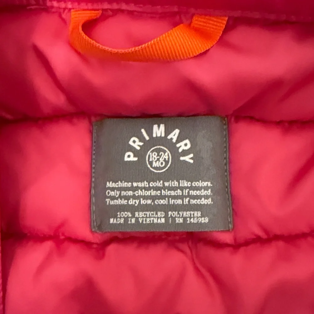 Girls' Hot Pink Puffer Vest